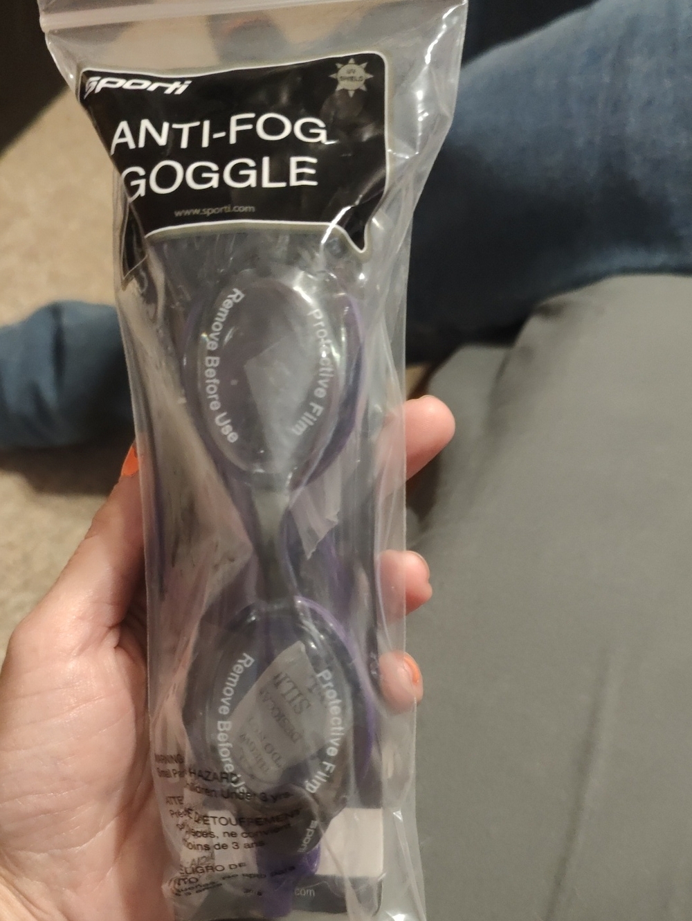 Sporti Purple Anti-Fog Swim Goggles for Women